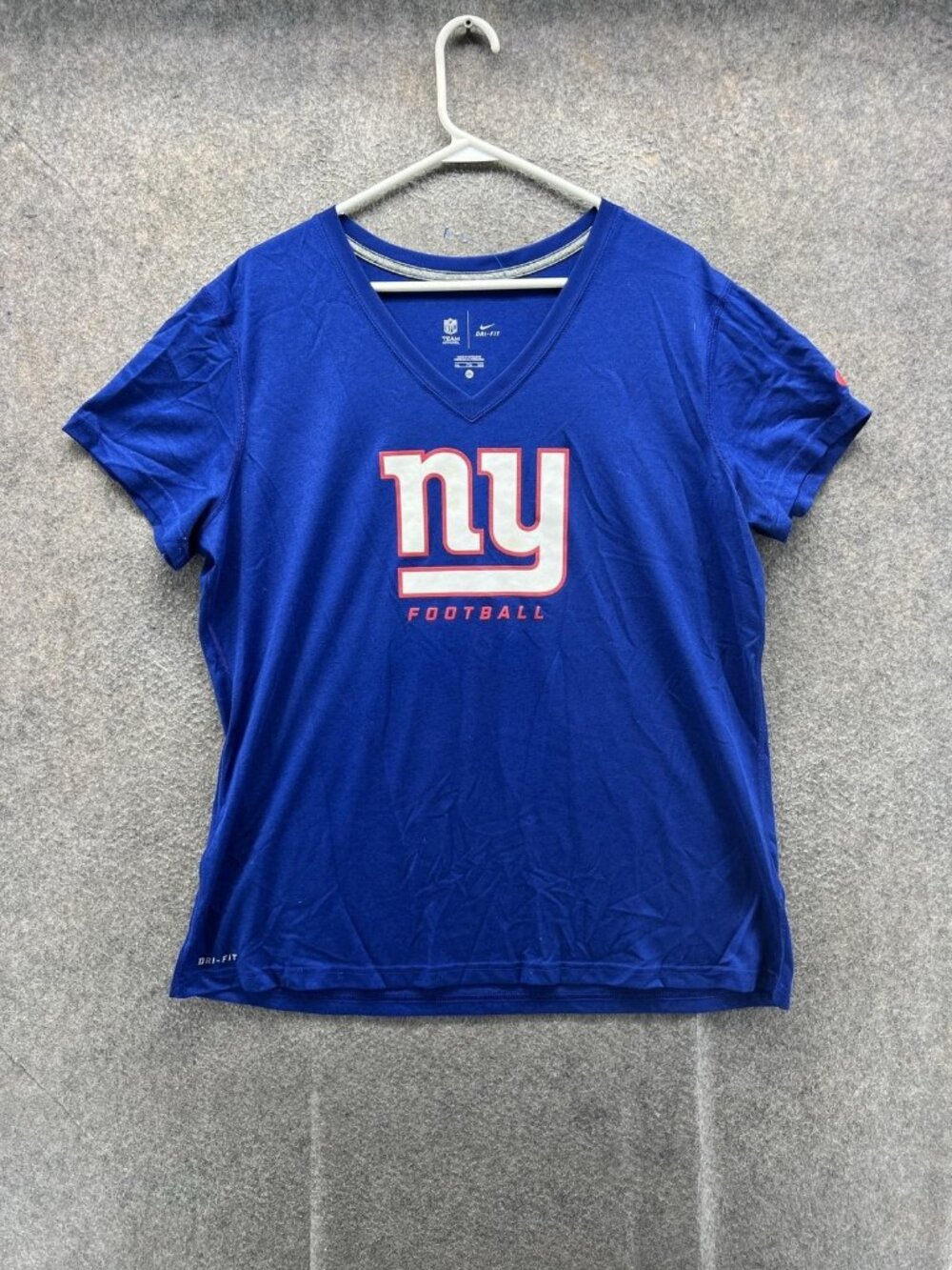 New York Giants Shirt Womens 2XL Blue Graphic NFL Football Nike Dri Fit Tee